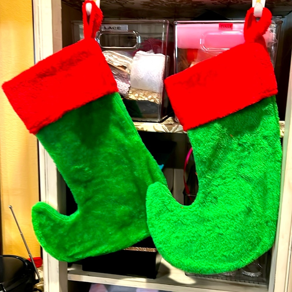 NWT  2 pc. Xmas Elf Stockings